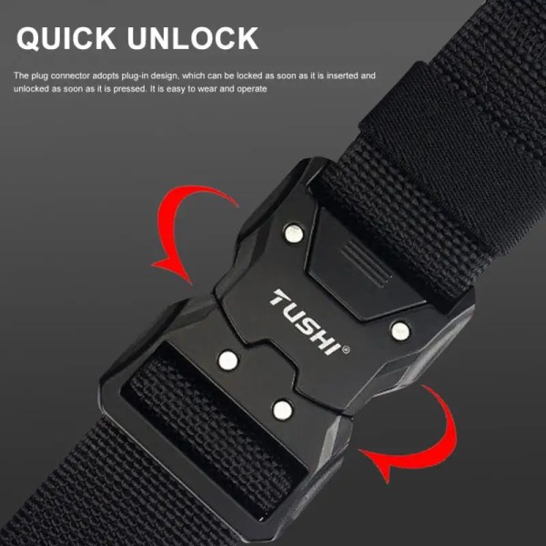 Nytt taktiskt bälte snabblåsande legeringsspänne Mjukt nylon Jakt Fotvandring Sporttillbehör Herr Utomhus midjeband Militärbälten 03 alloy buckle 1 pcs