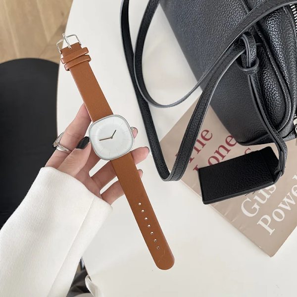 Premium Square Watch Dam Enkel Design Mode All-match Watch Damklockor för kvinnor Quartz Damklockor Femme Luxury khaki 2
