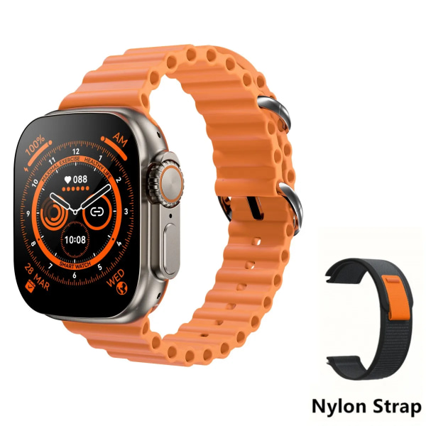 49 mm för Apple Watch Ultra 8 Smartwatch Smart Watch Herr Dam Series NFC Bluetooth Call Wireless Charge Fitness Waterproof Watch orange and xiaocheNL