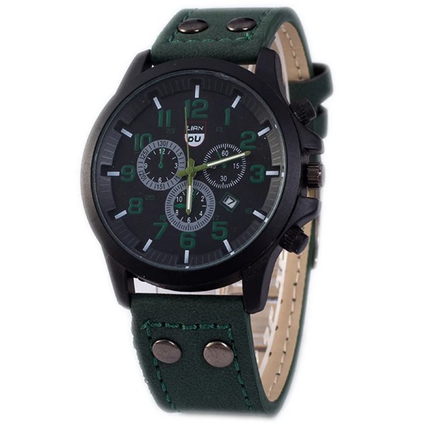 Watch för män Mode Enkelt affärsbälte Watch Herrklocka Watch Green