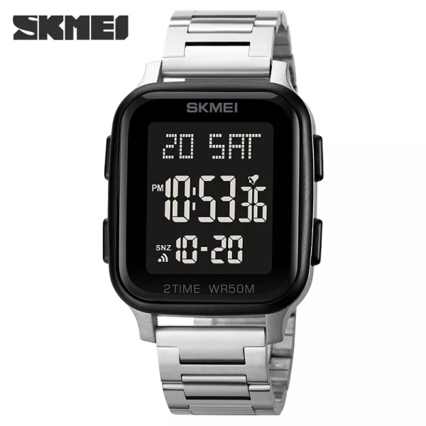 Herrklockor Vattentät Sport Digital LED- watch Alarm Chrono Elektronisk klocka Man Student Armbandsur SKMEI Relogio Masculino Gold