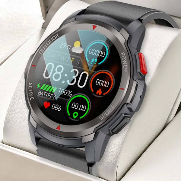 SENBONO MAX10 Rund Watch för män Bluetooth Svarsknappar Ring Sport vattentät Smartwatch Herr Dam för IOS Android red