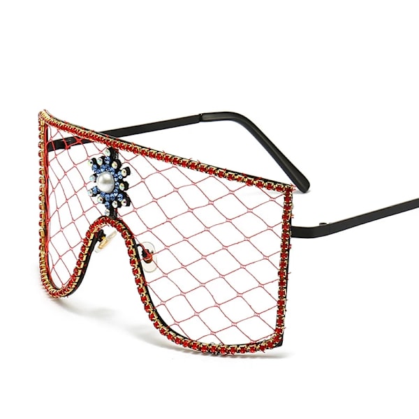 Lyx Diamanter Steampunk Solglasögon Kvinnor Män Oversized Rhinestone Glasögon Gör-det-själv-trender Personlighet Glasögon De Sol Oculos C7 as pictures showed