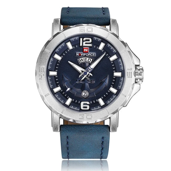 NAVIFORCE Watch Toppmärke Lyx Sport Kvartsklockor för män Vattentät datumvisning Armbandsur Läder Relogio Masculino SBEBE