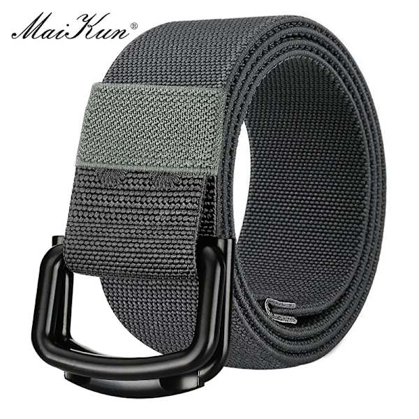 Maikun bälte för män Canvas bälte Stor storlek Stretch Casual justerbart bälte DarkGrey 115cm