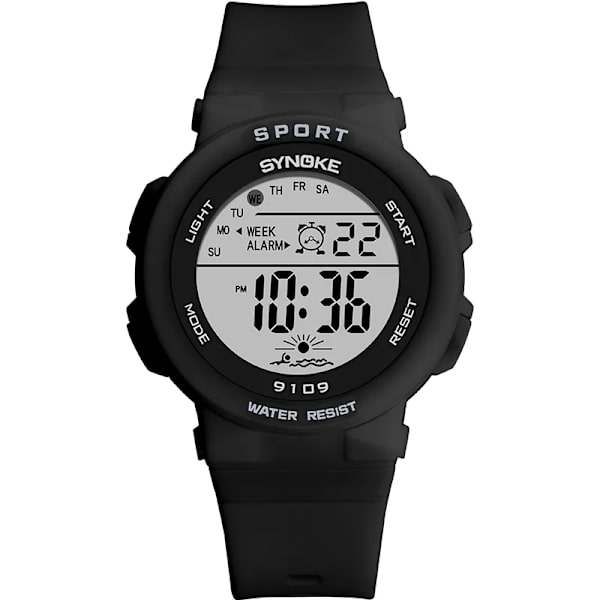PANARS Mode Damklockor Pojkar Flickor Studenter Digital Sport Watch 50m Vattentät Armbandsur Alarm Relogio Feminino Black