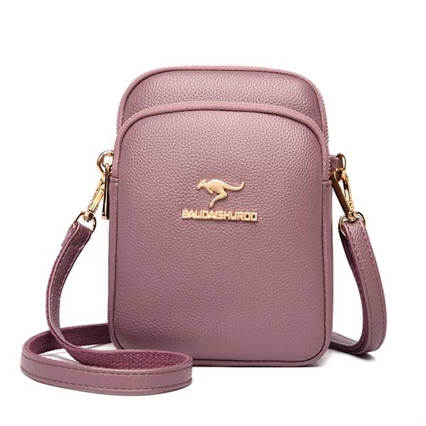 Högkvalitativt läder Elegnat kvinnlig skalväska Handväskor Handväskor Lyxig designeraxel Crossbody Messenger-väskor för kvinnor Sac Purple