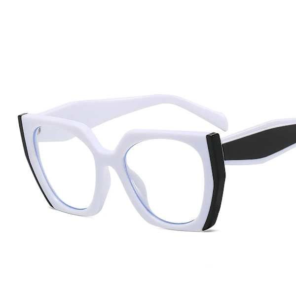 Nytt modemärke Designer Irregular Square Solglasögon För Kvinnor Män Retro Modern Cat Eye Dam Solglasögon Ins Trendiga nyanser White Black As the picture