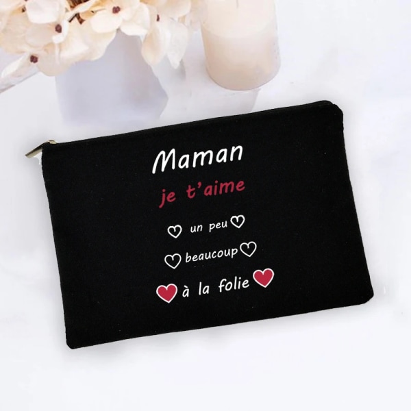 I Love You Mama Print Utomhus sminkväska Kvinnor Kosmetisk väska Resetoalettartiklar Organizer Kvinnlig Förvaring Sminkväska Mamma Present W17616-TBBK-D