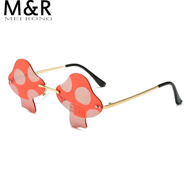 Senaste Svampsolglasögon Dam Super Maria Retro Steam Mushroom Bågglasögon Mode Bal Party Glasögon Oculos De Sol Type 2