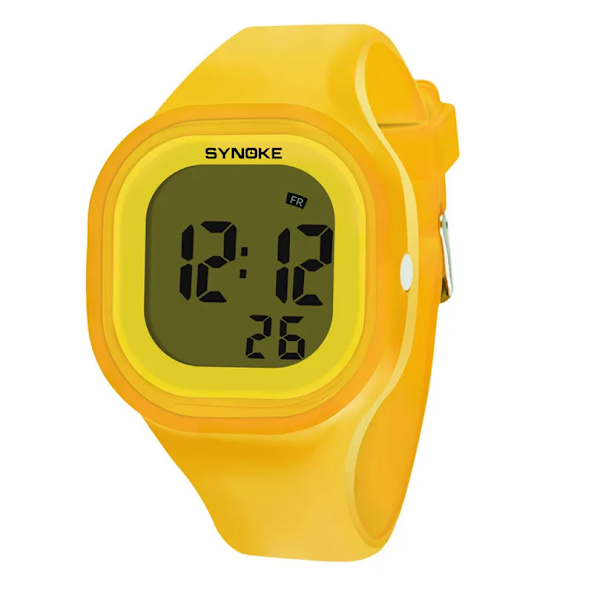 SYNOKE Män Digitala Armbandsur Sport LED Väckarklocka 50M Vattentät Timer Dam Elektronisk Watch Relogio Masculino Yellow