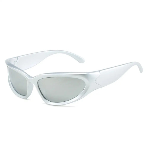 Modeglasögon Damsolglasögon Punksolglasögon Sportsolglasögon Kvinnor Män Solglasögon Skärmar Glasögon Glasögon UV400 A7 Black