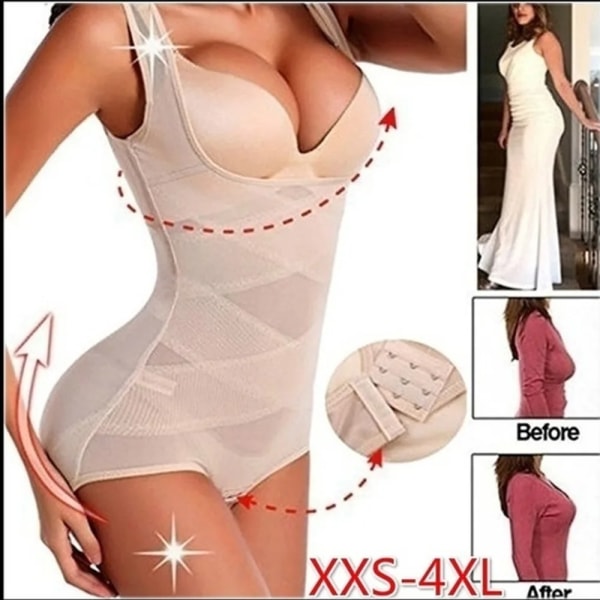 Kvinnor Sexig siamesisk korsett Postpartum Tunn midja bantning Bodysuit Hög kvalitet Shapewear Underkläder Kroppsformare Korsetter 0028 beige XXL