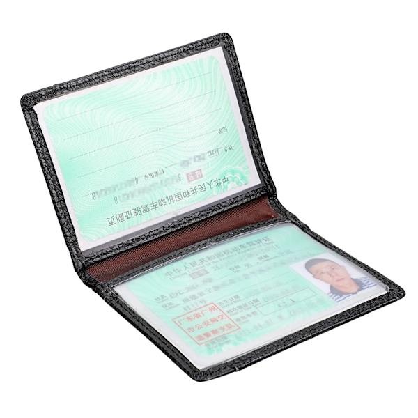 Cover Visitkortshållare i äkta läder Ultratunn korthållare för ID-kortfodral för bildokument case black