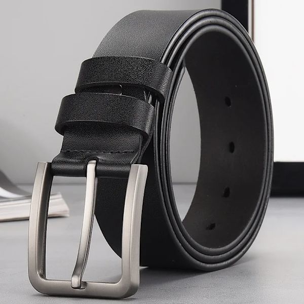DINISITON läderbälte män äkta läderrem hane högkvalitativa kohudsbälten Märkesdesigner lyxnål Spänne bälte DS882 DS882 Black 115cm