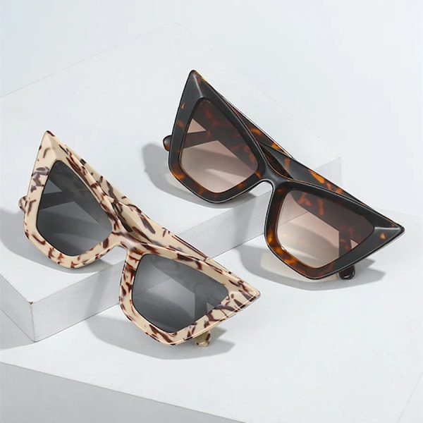 Nytt modemärke Designer Överdimensionerade solglasögon för kvinnor Män Cat Eye Moderna retro solglasögon Ins Trendiga nyanser UV400 glasögon Purple Gray As the picture