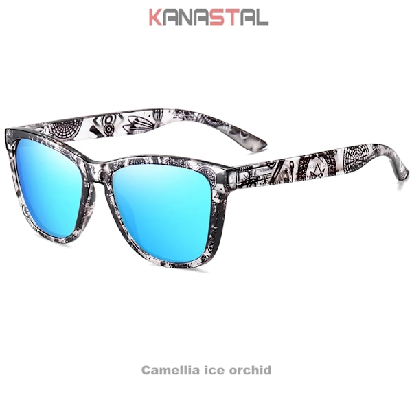 Polariserade solglasögon för kvinnor Herr Spegel Solglasögon UV400 fyrkantiga glasögon Bågar Bikini Sport Fiske Cykling Shade Glasögon Leopard ice blue Other