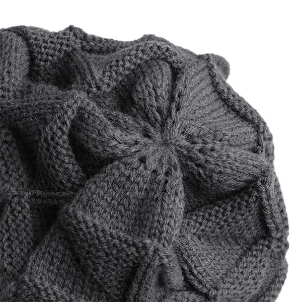 Vinterstickad mössa för kvinnor, löst sittande, slouchy beanie, utomhus, varm mössa, bonnet, dam, snöskidåkning, varm mössa Red
