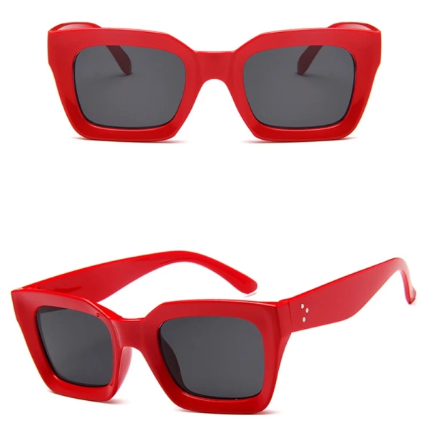 RBROVO Square Solglasögon Dam Retro Glasögon Dam/Män Gradient Clear Lens Glasögon Herr Gafas Lentes De Sol Mujer UV400 RedGray Free Cloth and Bag