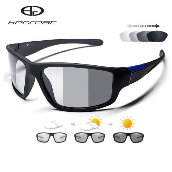 BEGREAT 2022 Polarized Driving Solglasögon Photochromic Solglasögon Mattsvart Sportglasögon 100 % polariserade herrsolglasögon Matte Black Blue Black