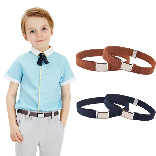 9 stilar toddler för pojkar, flickor, justerbart elastiskt bälte med spänne för barn kids coffee 60cm