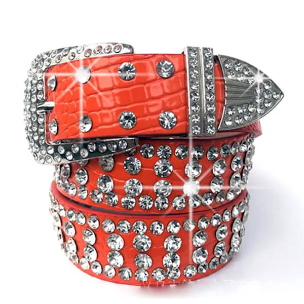 Diamantbälte Goth Lolita Cosplay Harajuku Y2K Punk Lyxrem Bling Bling Disco Midjeband Hip Pop Kvinnor Män Kristallbälten AS IMAGE(.851) 110cm(.851)