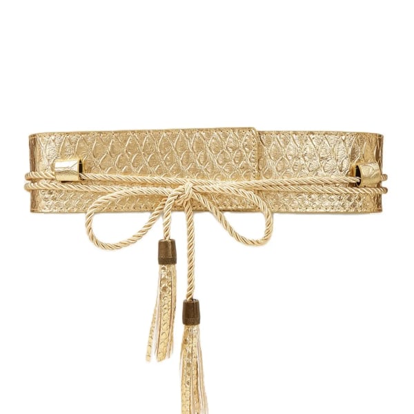 Kvinna 6 cm bred rep i konstläder Knytbälte Utsmyckad Celeb ormskinnsmönster Tofs Pop Märkeskorsett 4 färger 78cm-110cm(.1060) 80cm(.1060)
