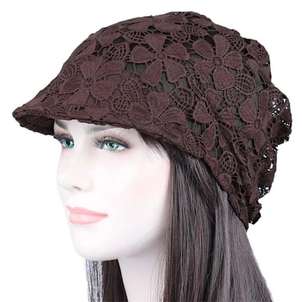 Mode Baseballkeps med Spetsblommor för Kvinnor Mjuka Beanie-mössor Bonnet-hatt Sommar Skullies Beanies Casual Hattar Hip Hop Visir coffee Head 56 to 58 cm