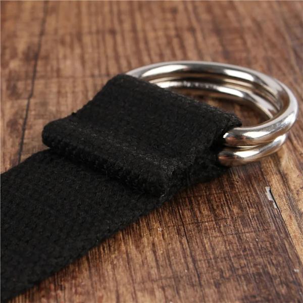 Mode bälte för män/kvinnor D-format dubbelringspänne Enkelt solid bomullscanvas All-match unisex canvasbälten Midjebälte lyx red 100cm