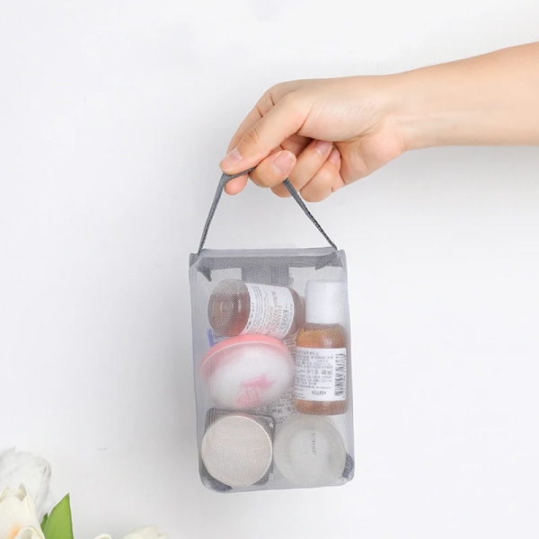Ny mesh kosmetisk väska Transparent Bärbar Kvinnor Makeup Organizer Case Resa Dragkedja Tvätta Toalettartiklar Skönhet Förvaringsväska L