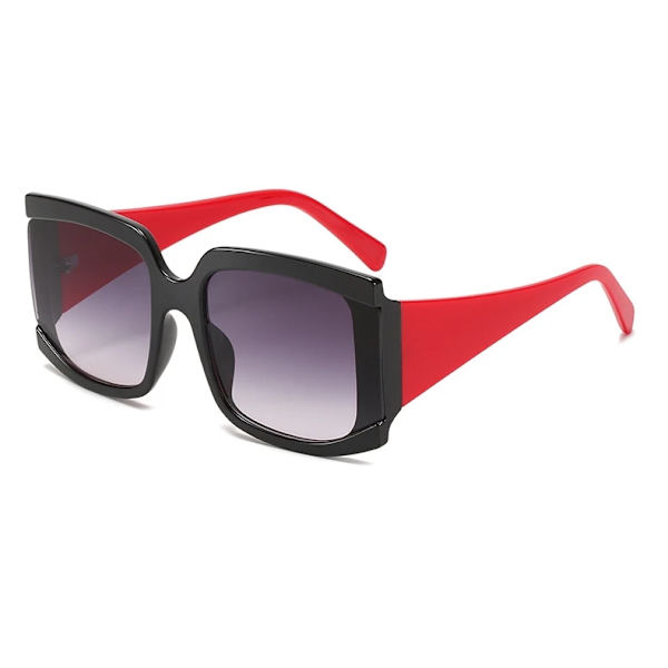 Fyrkantiga överdimensionerade Vita Rosa Solglasögon För Kvinnor Nytt Mode Stor Ram Gradient Solglasögon Dam Uv400 Shade Svart Red Black As picture