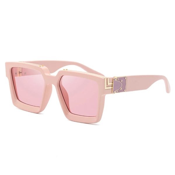 Nytt lyxvarumärke Designer fyrkantiga överdimensionerade solglasögon Herr Kvinnor 2022 Mode Tjocka Bågar Glasögon Herr UV400 Manlig Kändis C11 Pink Pink As picture