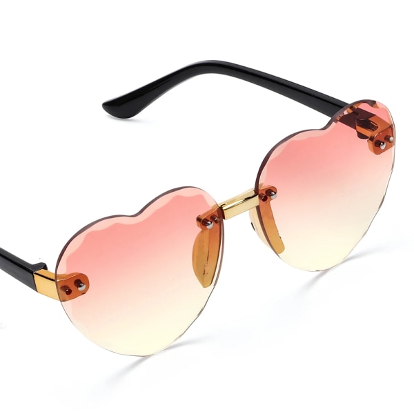 Nya hjärtlösa solglasögon Oceanlinser UV 400 skydd Söta barn/vuxna solglasögon utomhusresor glasögon för flickor pojkar Glasses Chain