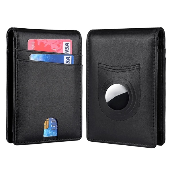 D0LF Plånbokskorthållare Kompatibel med AirTag Slim Bifold Korta Plånböcker Case plain pattern