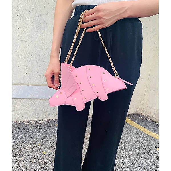 Triceratops Mini Crossbody-väska för kvinnor Plånböcker och handväskor Mode Axelkedja Kedjeväska Clutch Chic Girl's Designer-väskor Red