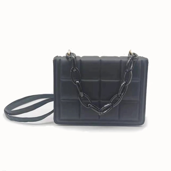Honeycherry Geo Embossed Flap Crossbody Bag Mini Handväskor För Dam Portmonnäer Mini Crossbody Bag Black