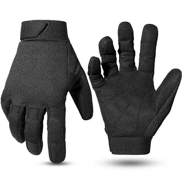 Män Kamouflage Taktisk Helfingerhandskar Airsoft Army Militär Sport Ridning Jakt Fotvandring Cykel Cykling Paintball vantar A9 Black M
