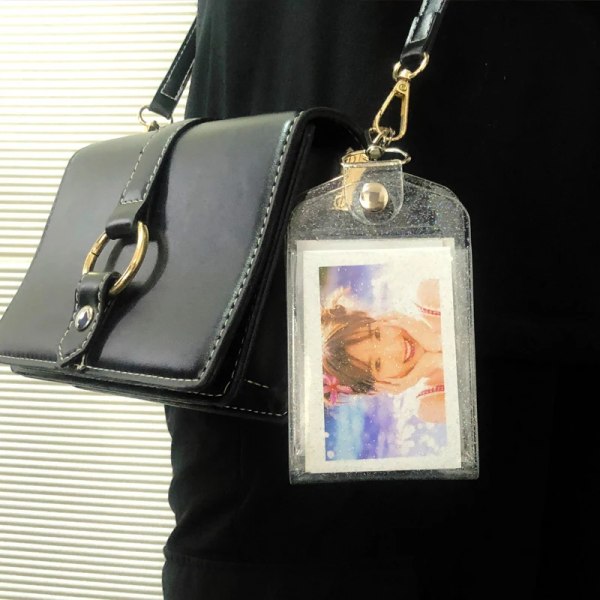 Kvinnor Dubbelsidigt case Bank Företag Kreditkortsinnehavare ID-kortsväska Mode Transparent korthållare Plånbok för unisex A4