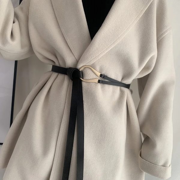Nytt mode Läder Kvinnor Bälte Designer Metallspänne Midjerem Allmatch Dam Klänning Kappa Tröja Dekorativt knuten midjeband Styles 2 Beige 120cm