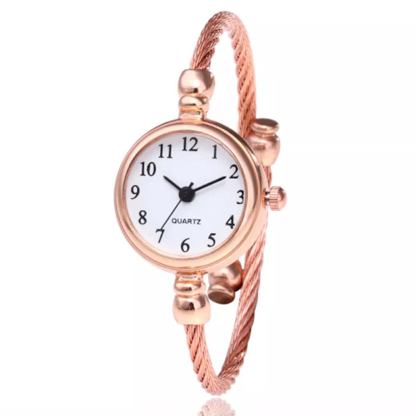 Litet guldarmband Watch i rostfritt stål Retro Dam Quartz Armbandsur Mode Casual Damklockor AC2