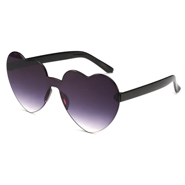 14 färger Mode Vintage Godis Färg Kärlek Hjärtform Solglasögon UV400 Personlighet Sommar Modern Enkel utomhussolglasögon heart-gray 1 pair