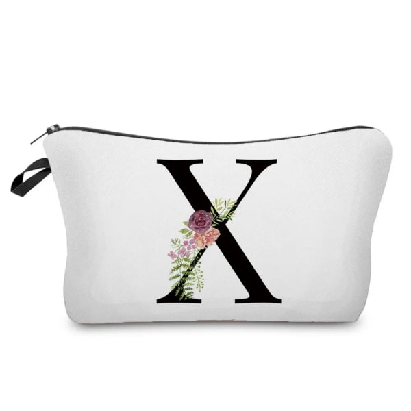 Brudtärna sminkväska Blomma alfabetet printed förvaringsväska Kosmetikväskor för bruden Brudtärna förslag present Vacker damväska hz2481 Flower Bag