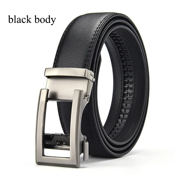 [LFMB]Mänsbälte Ko äkta läder herrbälte kohudsrem för manlig spärr automatiskt spänne bälten för män märkesbälte ne810-black 130cm 40to42 Inch