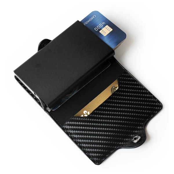 AirTag Wallet Rfid Kreditkortshållare Herr Kolfiber Tunn Bankkorthållare Case Airt Tag Man Smart Minimalistisk Plånbok Macsafe F-Coffee