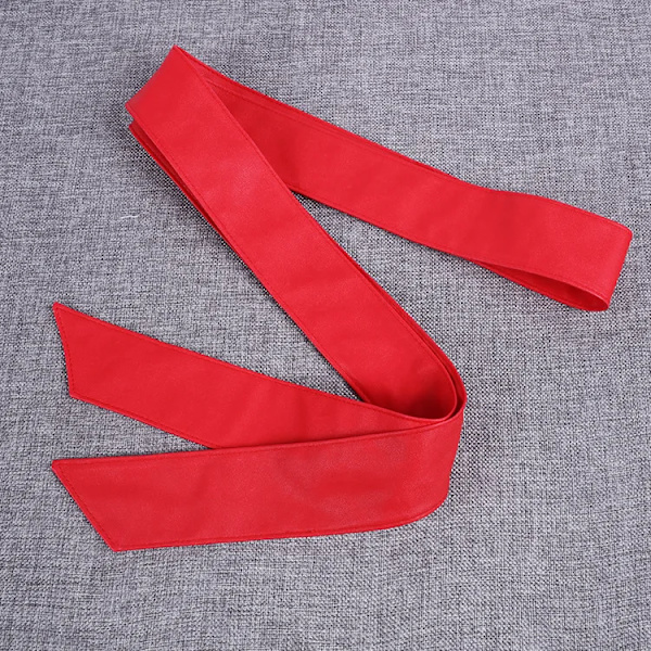 Klassiska PU-läderklänningar Knytbälten för kvinnor, mjuka bågbälten för damer utan spänne med jacka och ylledun Red about 175cm