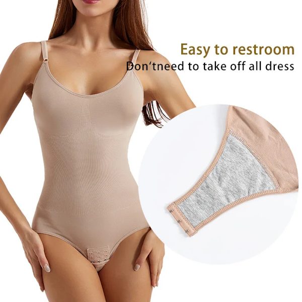 Slimming Body Shapewear Kvinnor Helkroppsformare Korsett Magkontroll Slida Butt Lifter Push Up Lår Smalare magformare Beige M