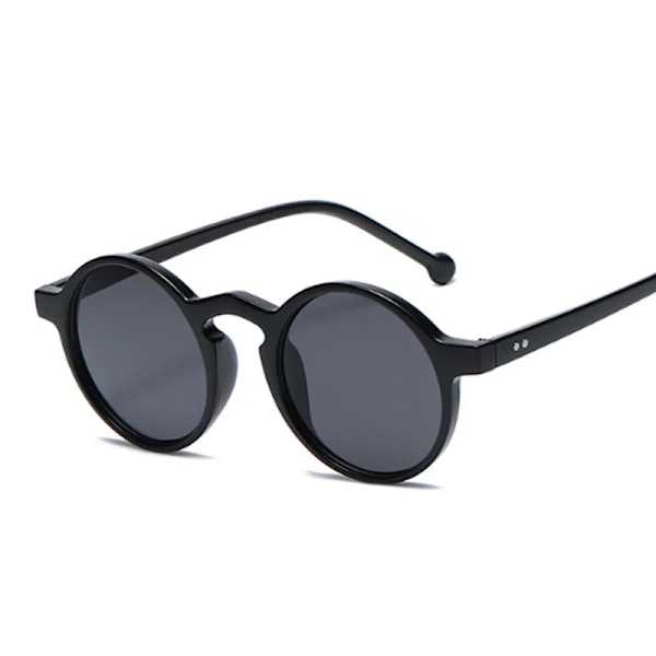 Varumärke Designer Runda solglasögon Kvinnor Koreansk Mode Solglasögon Kvinnlig Vintage Retro Liten Båge Grön Leopard Oculos black other
