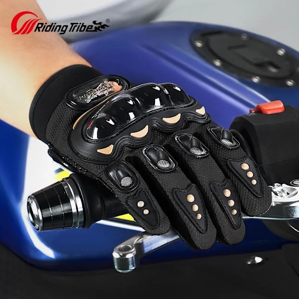 Motorcykelhandskar för män och kvinnor, helfinger, åkhandskar, moto, sommar, vinter, motocross, fårskinns läderhandskar, Guantes-handskar MCS01 RED M