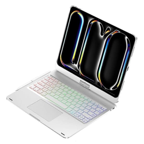 Kompatibel med iPad Pro 13 (2024) Trackpad Baggrundsbelyst Tastatur med Tablet Etui-Perf Style B