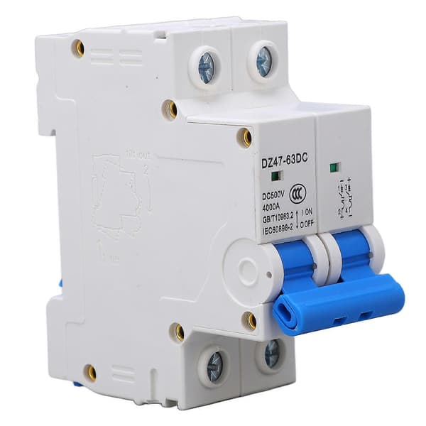 DC miniatyrbryter oppgradert 2P 500V luft for solcellepaneler, solcelleanlegg, nett 63A